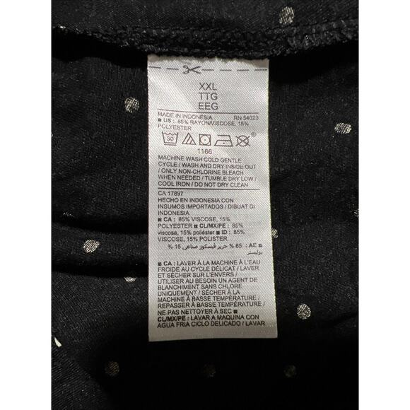 Old Navy Dress Womens XXL Polka Dot Faux Wrap Black White Preppy Career Work - Picture 7 of 11